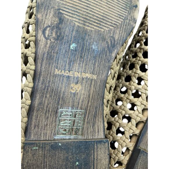 Sundance Delphia Leather Peep Toe Sandals Size 39-US 8.5 Brown - Picture 11 of 11